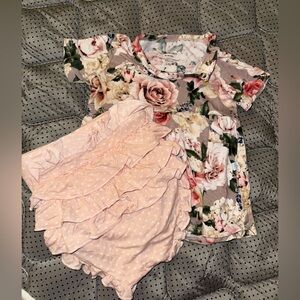 Posh Peanut Floral and Polka Dot Baby Bummie Set